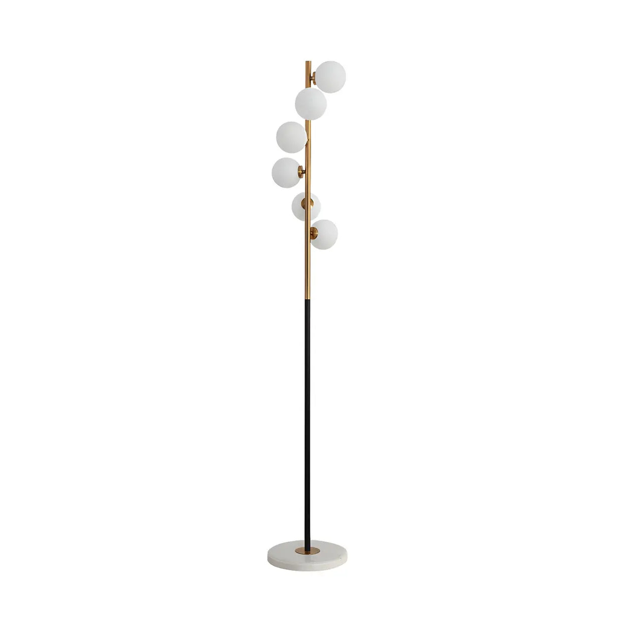 Multi-Light Modern Glass Curved Globe Floor Lamp Image - 8