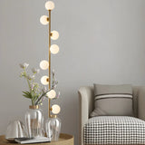 Multi-Light Modern Glass Globe Brass Metal Floor Lamp Image - 11