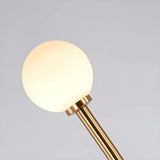 Multi-Light Modern Glass Globe Brass Metal Floor Lamp Image - 4