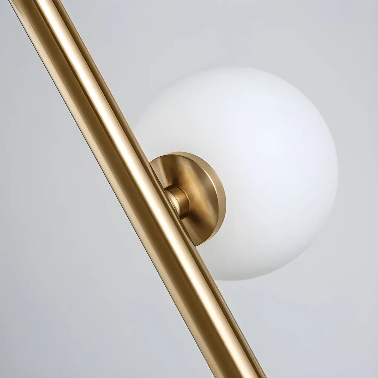 Multi-Light Modern Glass Globe Brass Metal Floor Lamp Image - 8