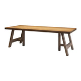 Multi-Person Brown Wood Rectangle Sled Conference Desk Image - 5