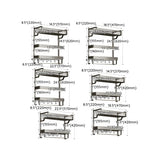 Multi-Tier Grey Metal Bathroom Storage Set with Rack #size