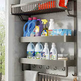 Multi-Tier Grey Metal Bathroom Storage Set with Rack Image - 21