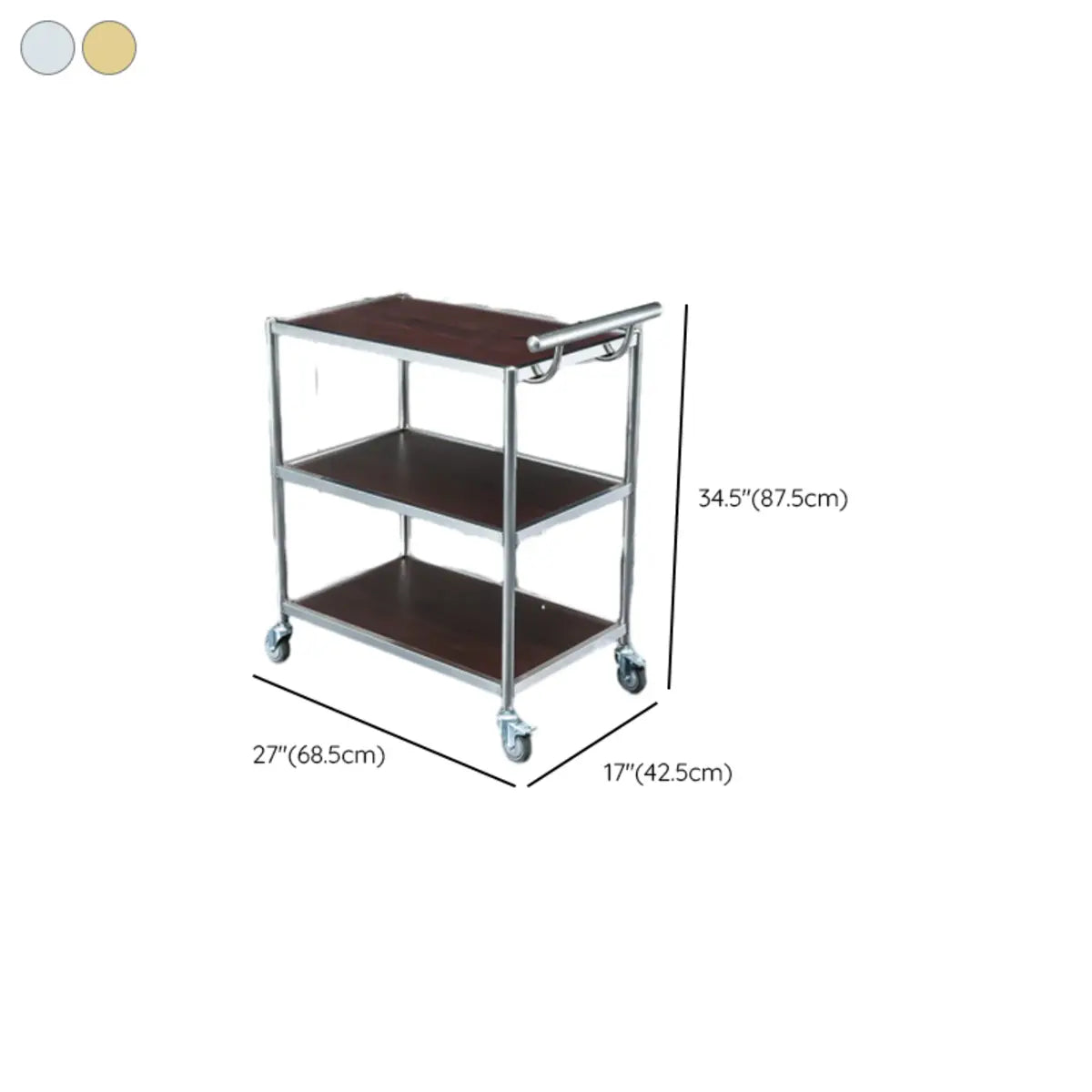 Multi-Tier Portable Metal-Wood Mobile Kitchen Cart 