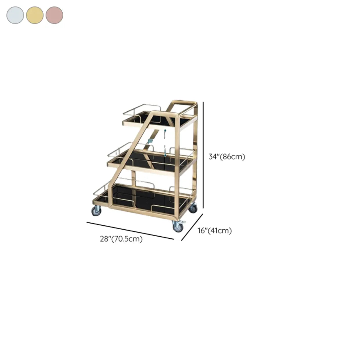 Multi-Tier Portable Metal-Wood Mobile Kitchen Cart Image - 33