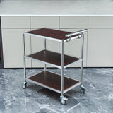 Multi-Tier Portable Metal-Wood Mobile Kitchen Cart Image - 2