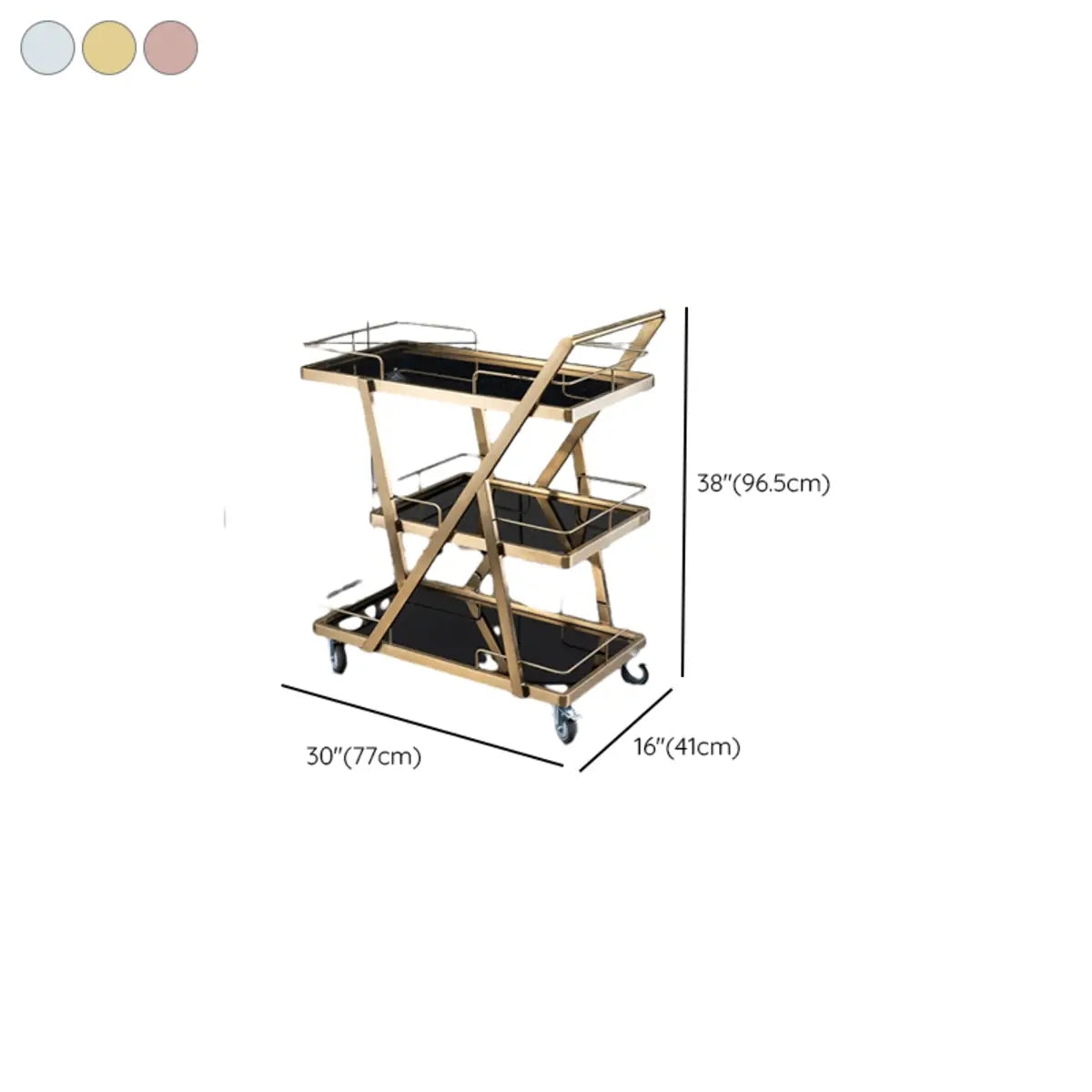 Multi-Tier Portable Metal-Wood Mobile Kitchen Cart Image - 35