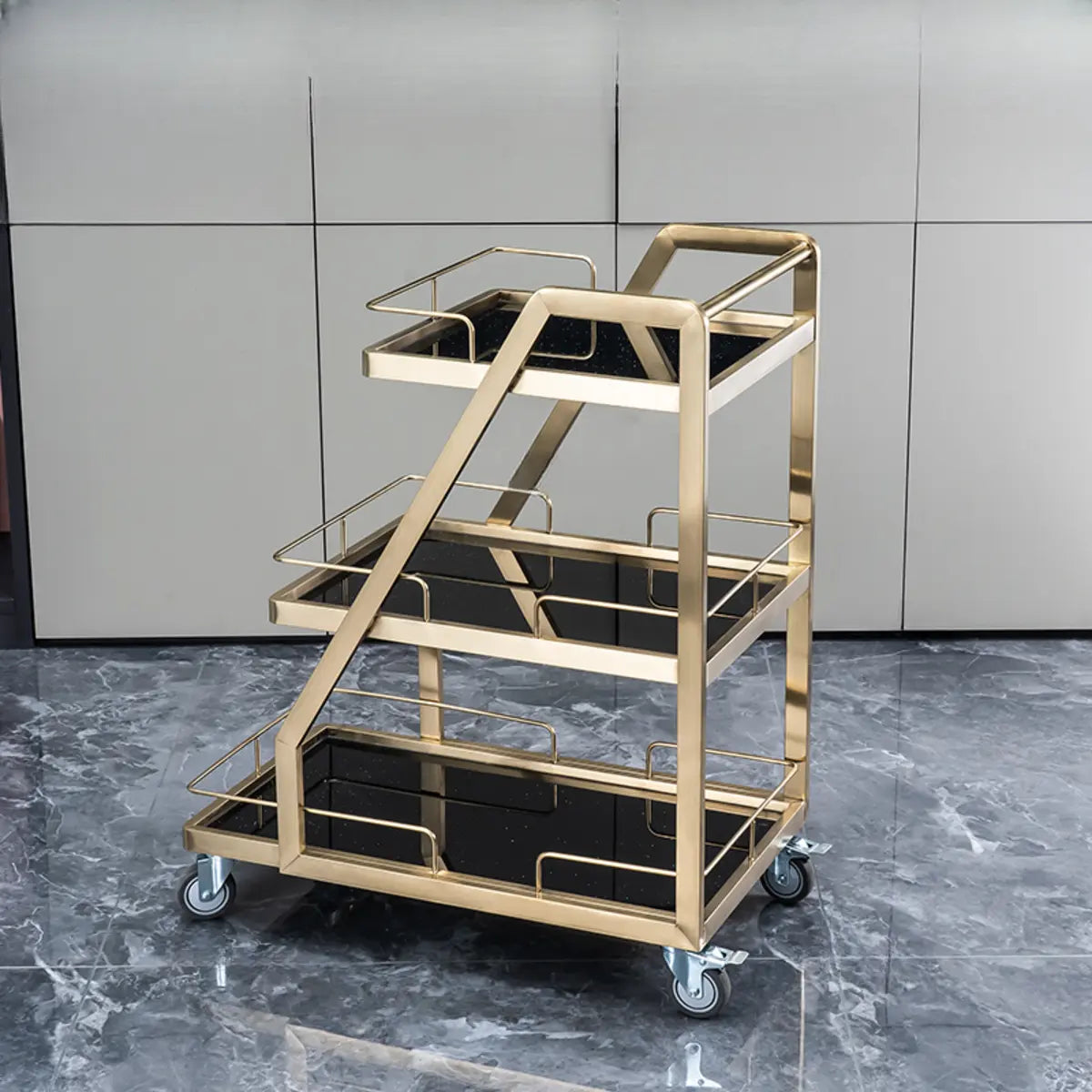 Multi-Tier Portable Metal-Wood Mobile Kitchen Cart Image - 18