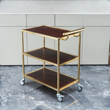 Multi-Tier Portable Metal-Wood Mobile Kitchen Cart Image - 4