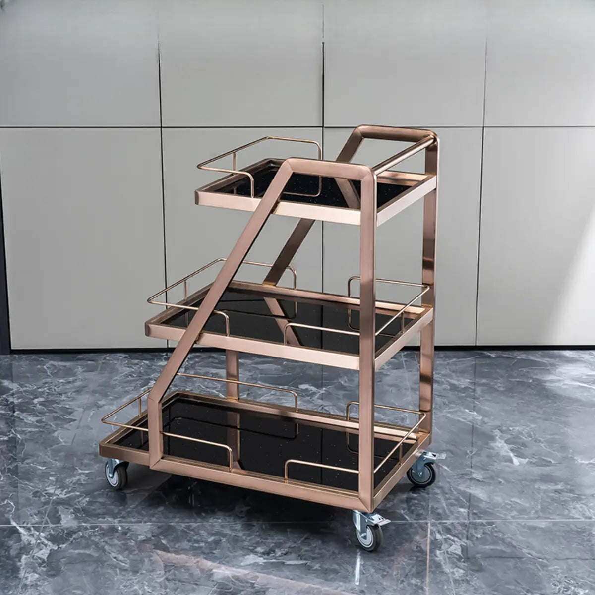 Multi-Tier Portable Metal-Wood Mobile Kitchen Cart Image - 19