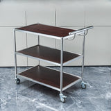 Multi-Tier Portable Metal-Wood Mobile Kitchen Cart Image - 5