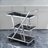 Multi-Tier Portable Metal-Wood Mobile Kitchen Cart Image - 20