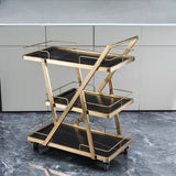 Multi-Tier Portable Metal-Wood Mobile Kitchen Cart Image - 21