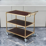 Multi-Tier Portable Metal-Wood Mobile Kitchen Cart Image - 7