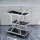 Multi-Tier Portable Metal-Wood Mobile Kitchen Cart Image - 23