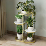 Multi-Tier Round Tray Floor Metal Plant Stand White Image - 10