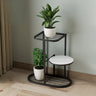 Multi-Tier Round Tray Floor Metal Plant Stand White Image - 14