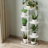 Multi-Tier Round Tray Floor Metal Plant Stand White Image - 21