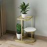 Multi-Tier Round Tray Floor Metal Plant Stand White Image - 24