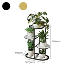 Multi-Tier Round Tray Floor Metal Plant Stand White Image - 28