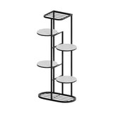 Multi-Tier Round Tray Floor Metal Plant Stand White Image - 6