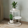 Multi-Tier Round Tray Floor Metal Plant Stand White Image - 9