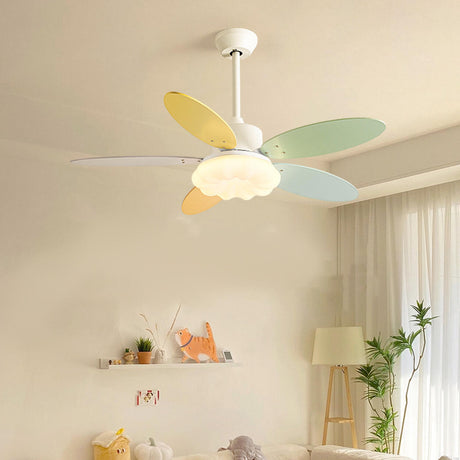 Multicolor 5 Blades Cloud Shade Ceiling Fan with Light Image - 1