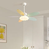 Multicolor 5 Blades Cloud Shade Ceiling Fan with Light Image - 4