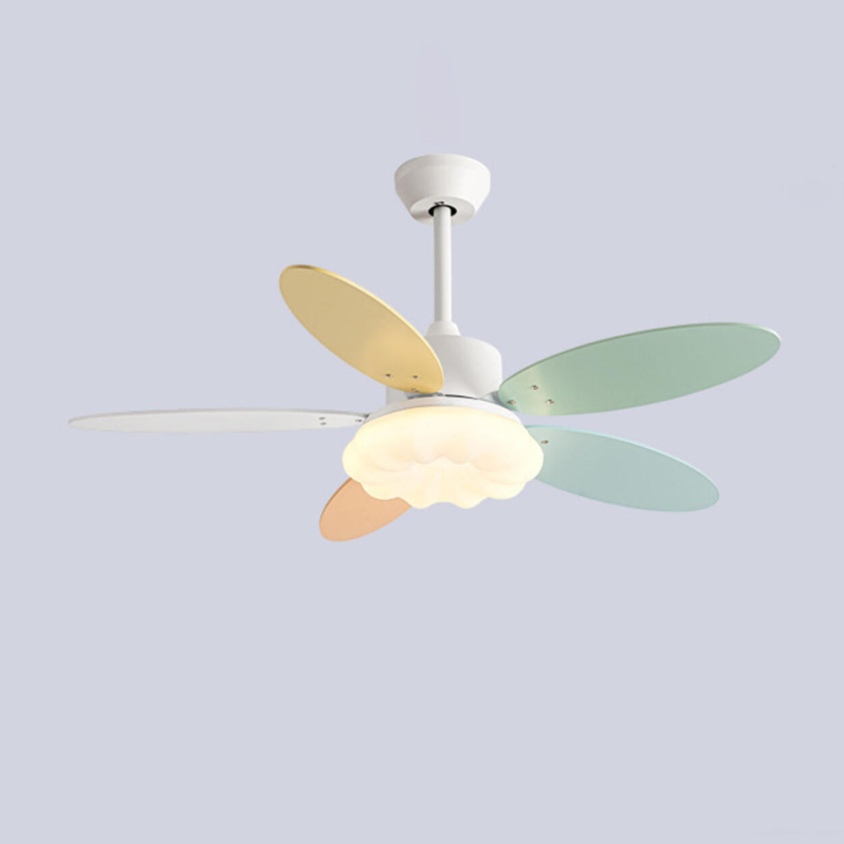 Multicolor 5 Blades Cloud Shade Ceiling Fan with Light Image - 6