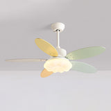 Multicolor 5 Blades Cloud Shade Ceiling Fan with Light Image - 7