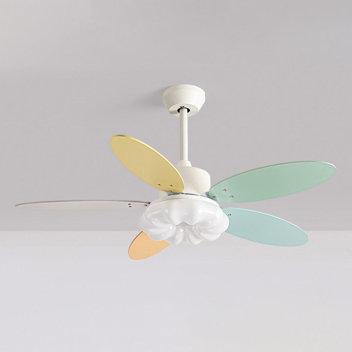 Multicolor 5 Blades Cloud Shade Ceiling Fan with Light Image - 8