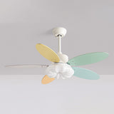 Multicolor 5 Blades Cloud Shade Ceiling Fan with Light Image - 8