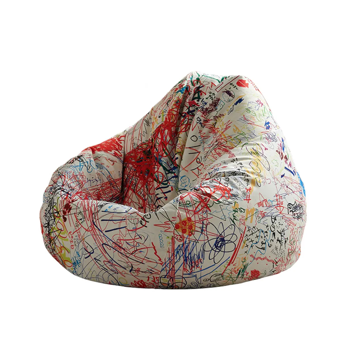 Multicolor Abstract Pattern Cotton Washable Bean Bag Chair Image - 5