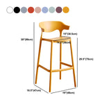 Multicolor Curved Plastic Low Back Bar Stool with Footrest Image - 105