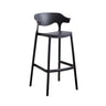 Multicolor Curved Plastic Low Back Bar Stool with Footrest Image - 11