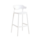 Multicolor Curved Plastic Low Back Bar Stool with Footrest Image - 39