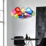 Multicolor Glass Bubble Dining Room Haning Chandelier Image - 1