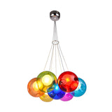 Multicolor Glass Bubble Dining Room Haning Chandelier Image - 13