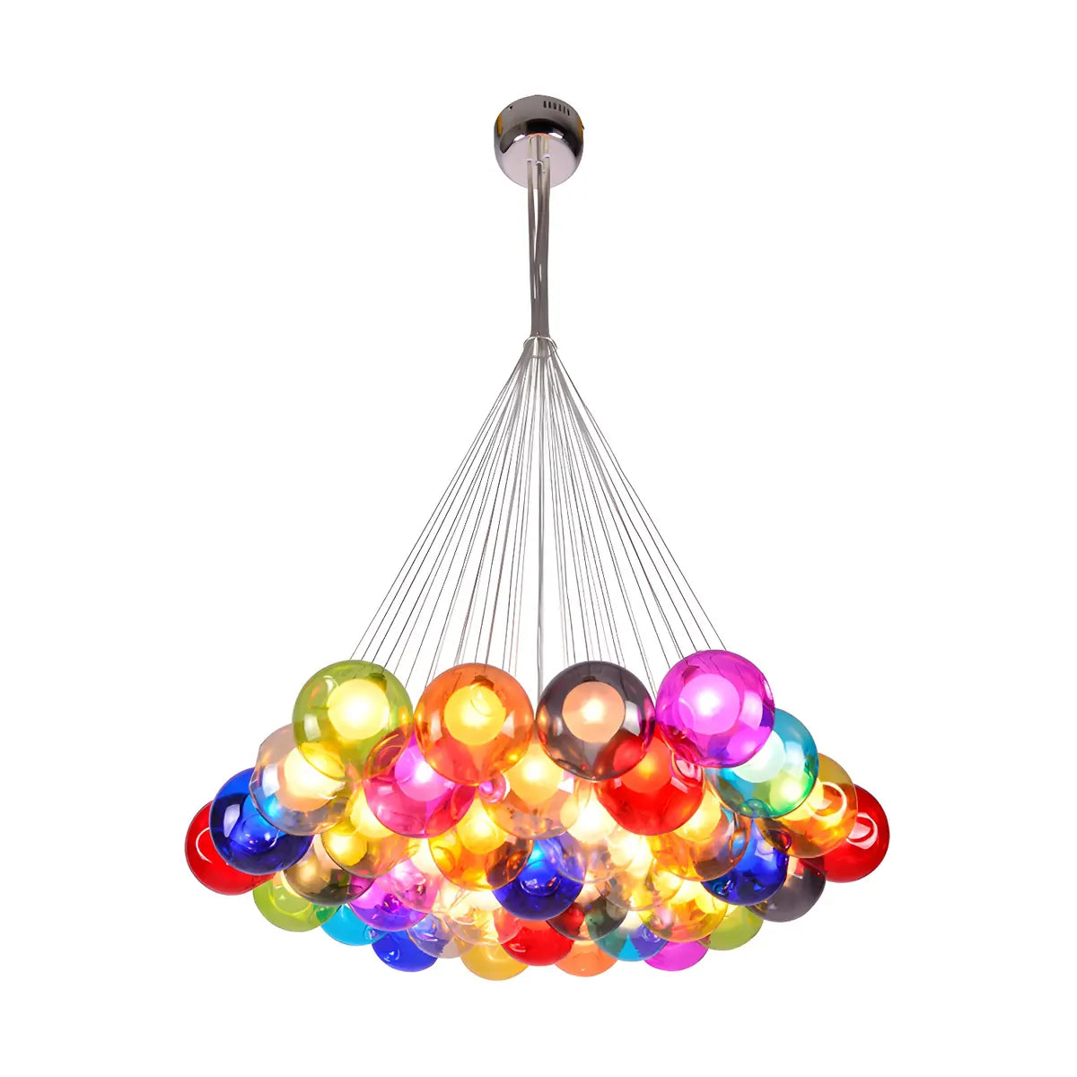 Multicolor Glass Bubble Dining Room Haning Chandelier Image - 14