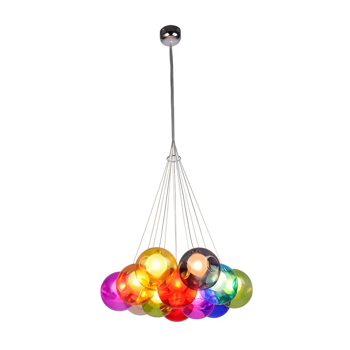 Multicolor Glass Bubble Dining Room Haning Chandelier Image - 3