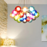 Multicolor Glass Bubble Dining Room Haning Chandelier Image - 5