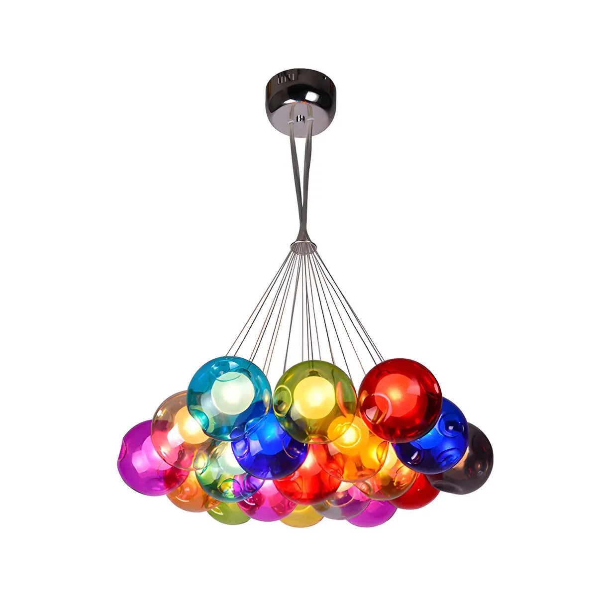 Multicolor Glass Bubble Dining Room Haning Chandelier Image - 6