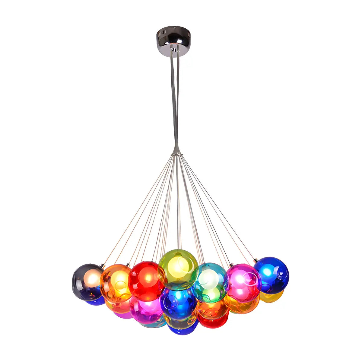 Multicolor Glass Bubble Dining Room Haning Chandelier Image - 7