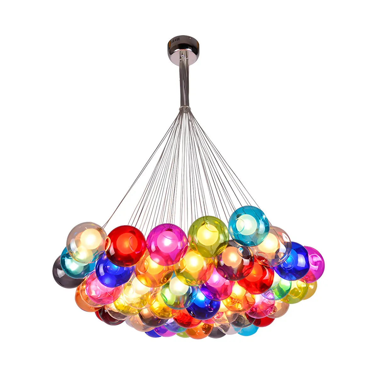 Multicolor Glass Bubble Dining Room Haning Chandelier Image - 9