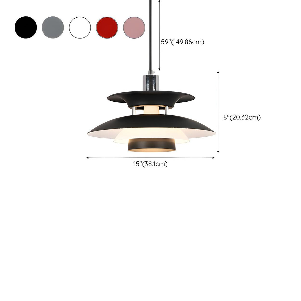 Multicolor Layered Geometric Dining Room Pendant Light Image - 21