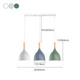 Multicolor Modern 3-Light Cone Island Pendant Light #size