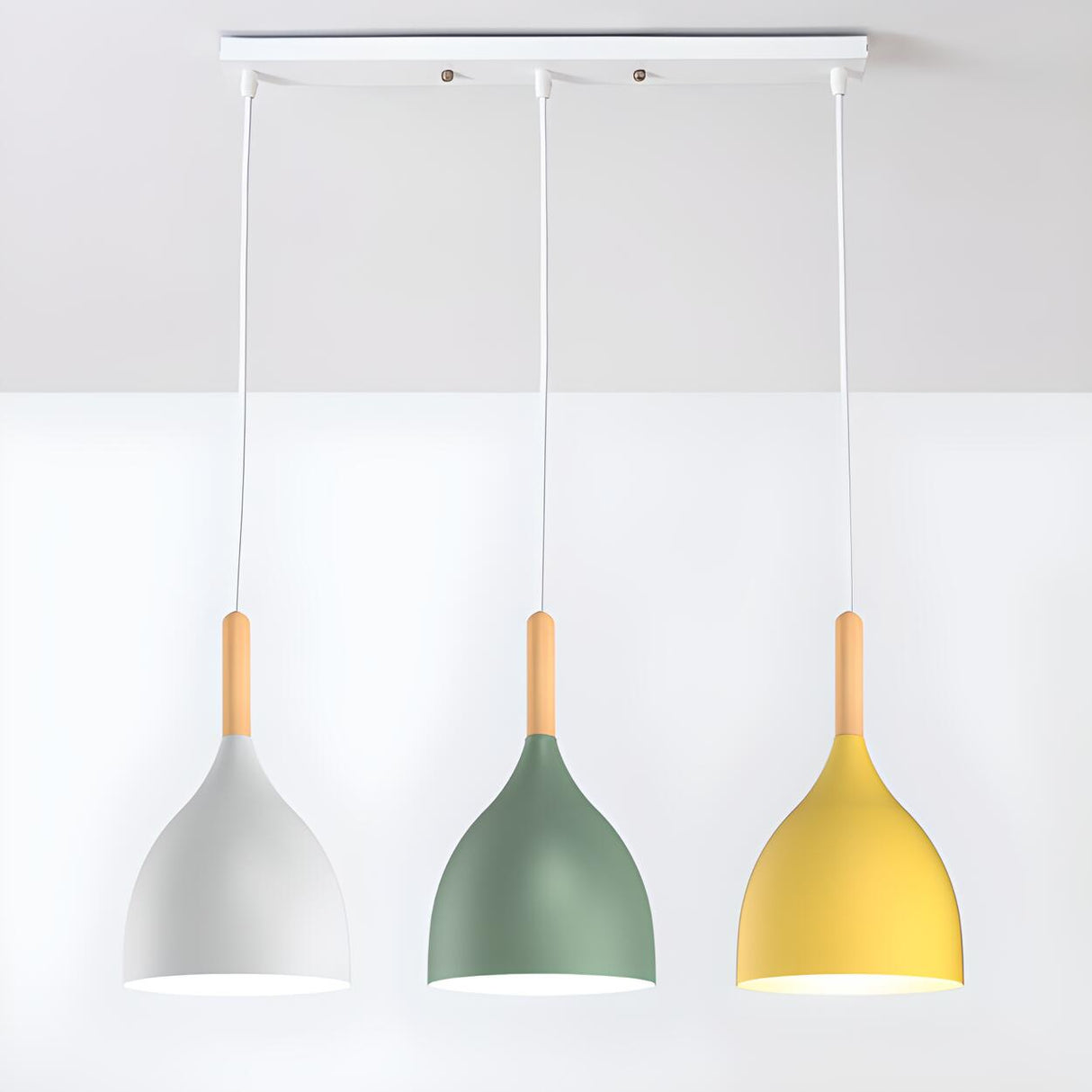 Multicolor Modern 3-Light Cone Island Pendant Light Image - 5