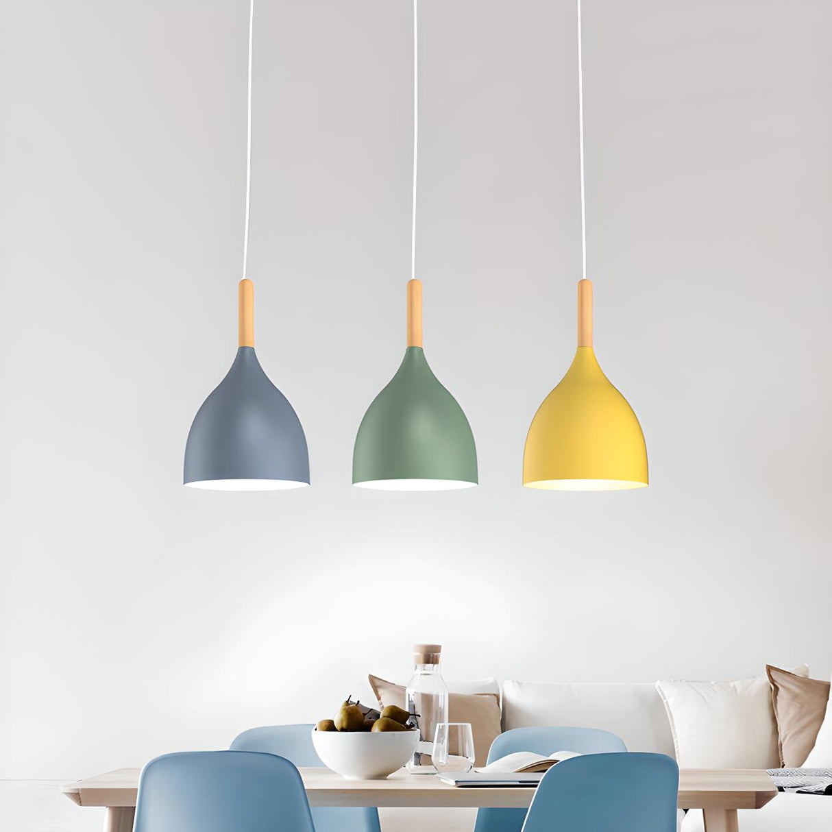 Multicolor Modern 3-Light Cone Island Pendant Light Image - 6