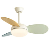 Multicolor Wooden Blades Modern LED Ceiling Fan Light Image - 10