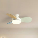 Multicolor Wooden Blades Modern LED Ceiling Fan Light Image - 11